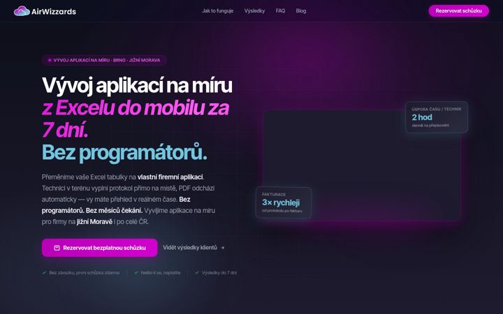Screenshot of airwizzards.com