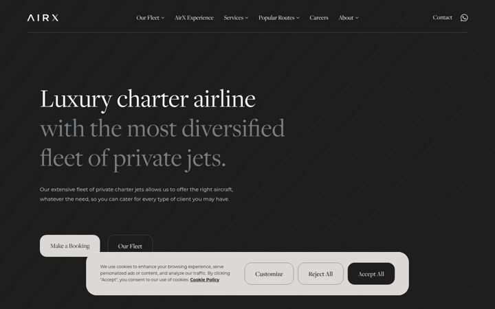 Screenshot of airx.aero