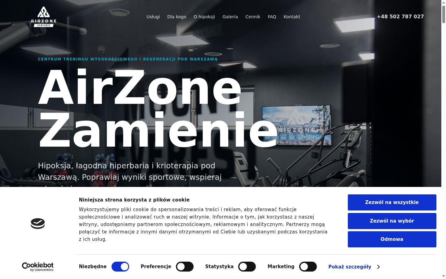 Posnetek zaslona pasice za privolitev, prikazane pred kakršno koli interakcijo