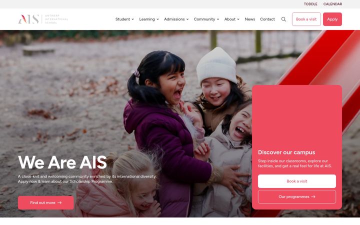 Screenshot of ais-antwerp.be