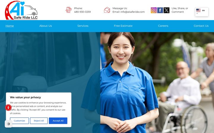 Posnetek zaslona aisaferide.com