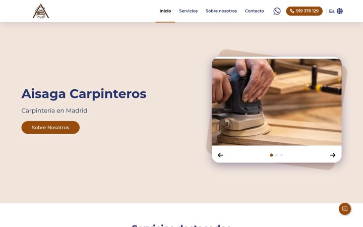Captura de ecrã de aisagacarpinteros.com.es