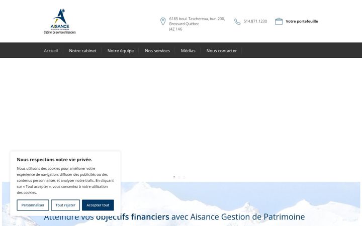 Screenshot του aisance.ca