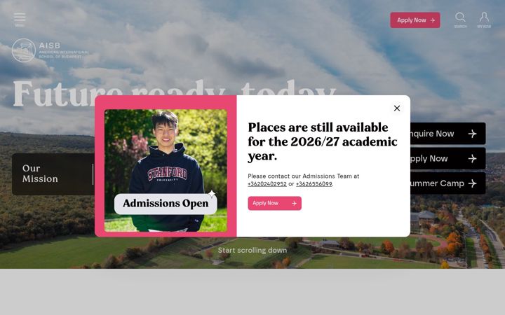 Screenshot of aisb.hu