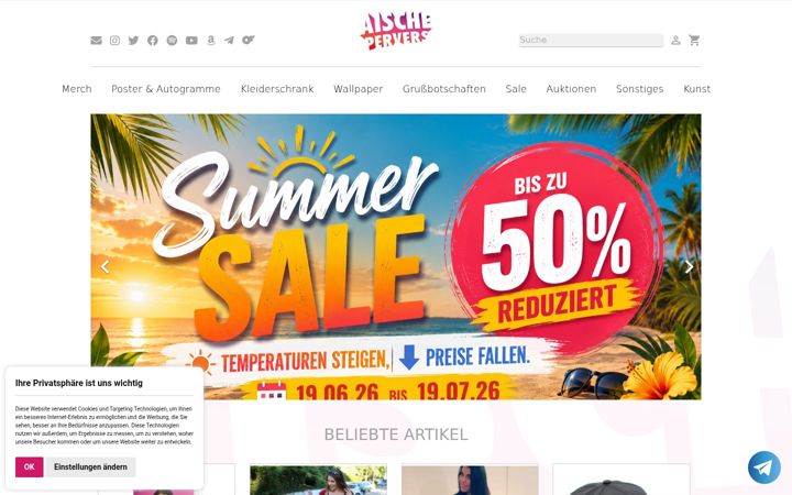 Screenshot of aischeshop.com