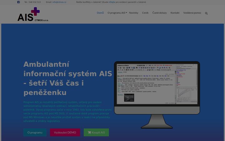 Captura de ecrã de aiscz.cz