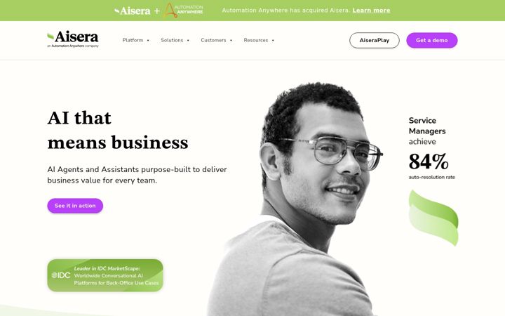 Screenshot di aisera.net