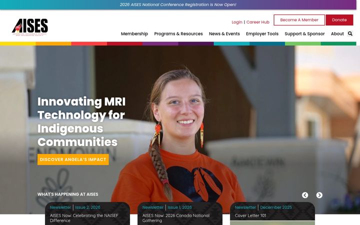 Screenshot of aises.org