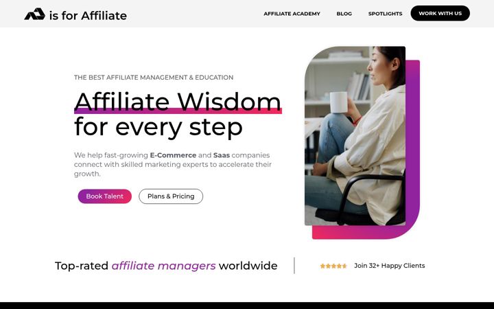 Snímek obrazovky aisforaffiliate.com