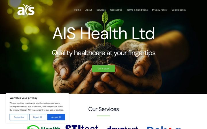 Snímek obrazovky aishealth.uk