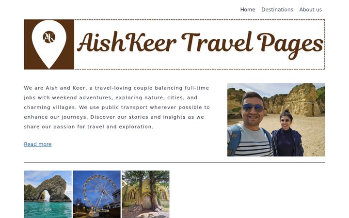 Snímek obrazovky aishkeertravelpages.com