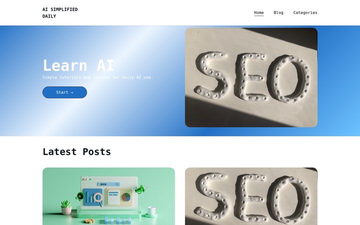Screenshot of aisimplifieddaily.com