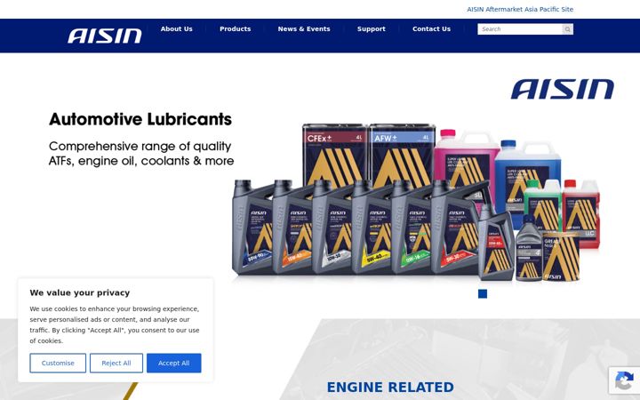 Screenshot of aisin.com.sg