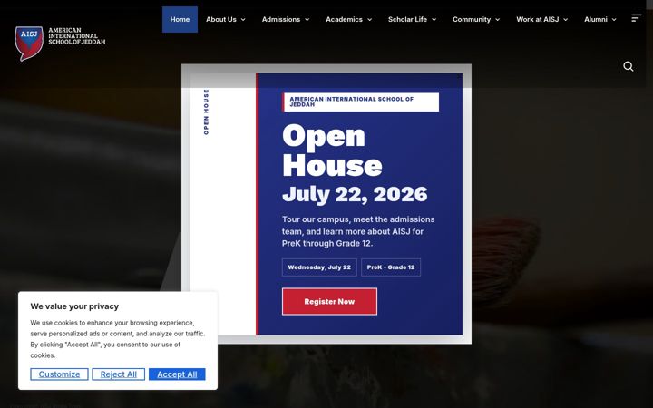Screenshot of aisj.edu.sa