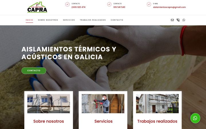 Screenshot of aislamientoscapra.com