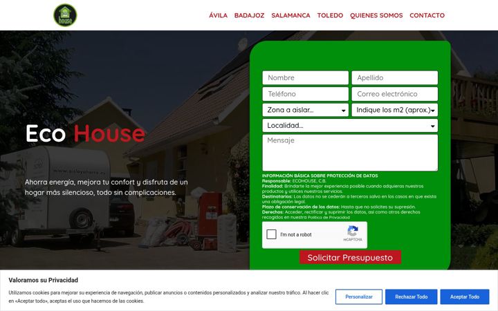 Screenshot of aislamientosecohouse.es