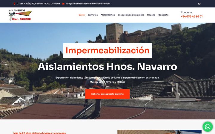 Screenshot of aislamientoshermanosnavarro.com
