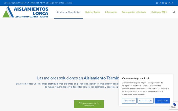 Screenshot stránky aislamientoslorca.com