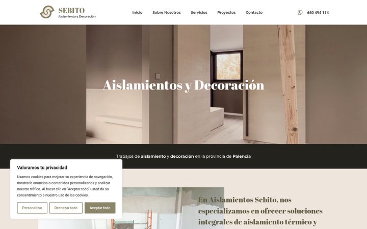 Screenshot stránky aislamientossebito.com