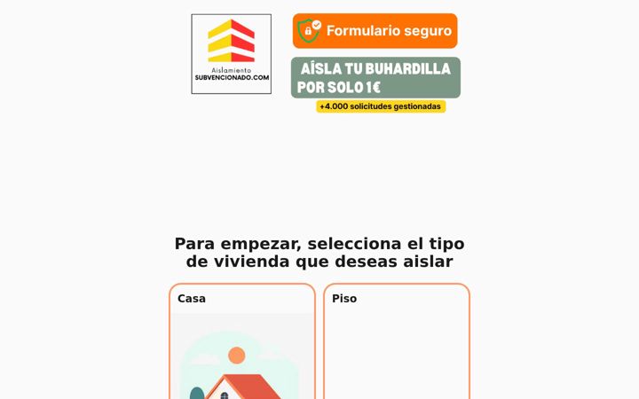 Screenshot of aislamientosubvencionado.com