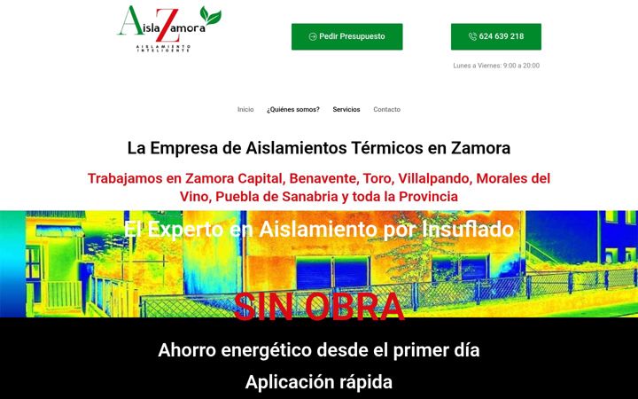 Screenshot of aislazamora.com
