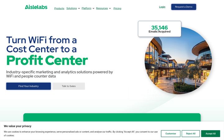 Screenshot of aislelabs.com