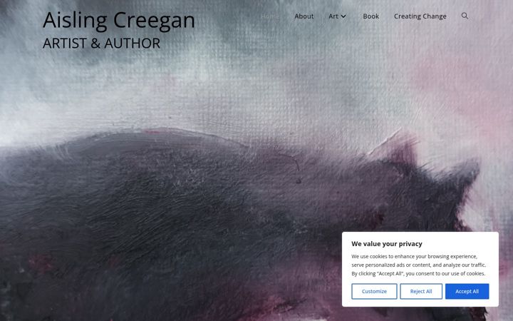 Ekraanipilt saidist aislingcreegan.ie