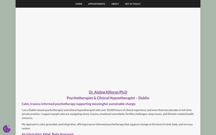 Ekraanipilt saidist aislingkilloran.ie