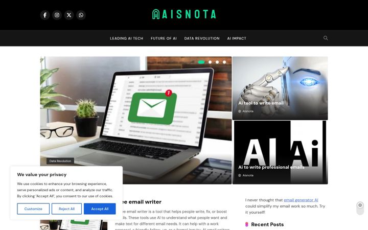 Screenshot of aisnota.com