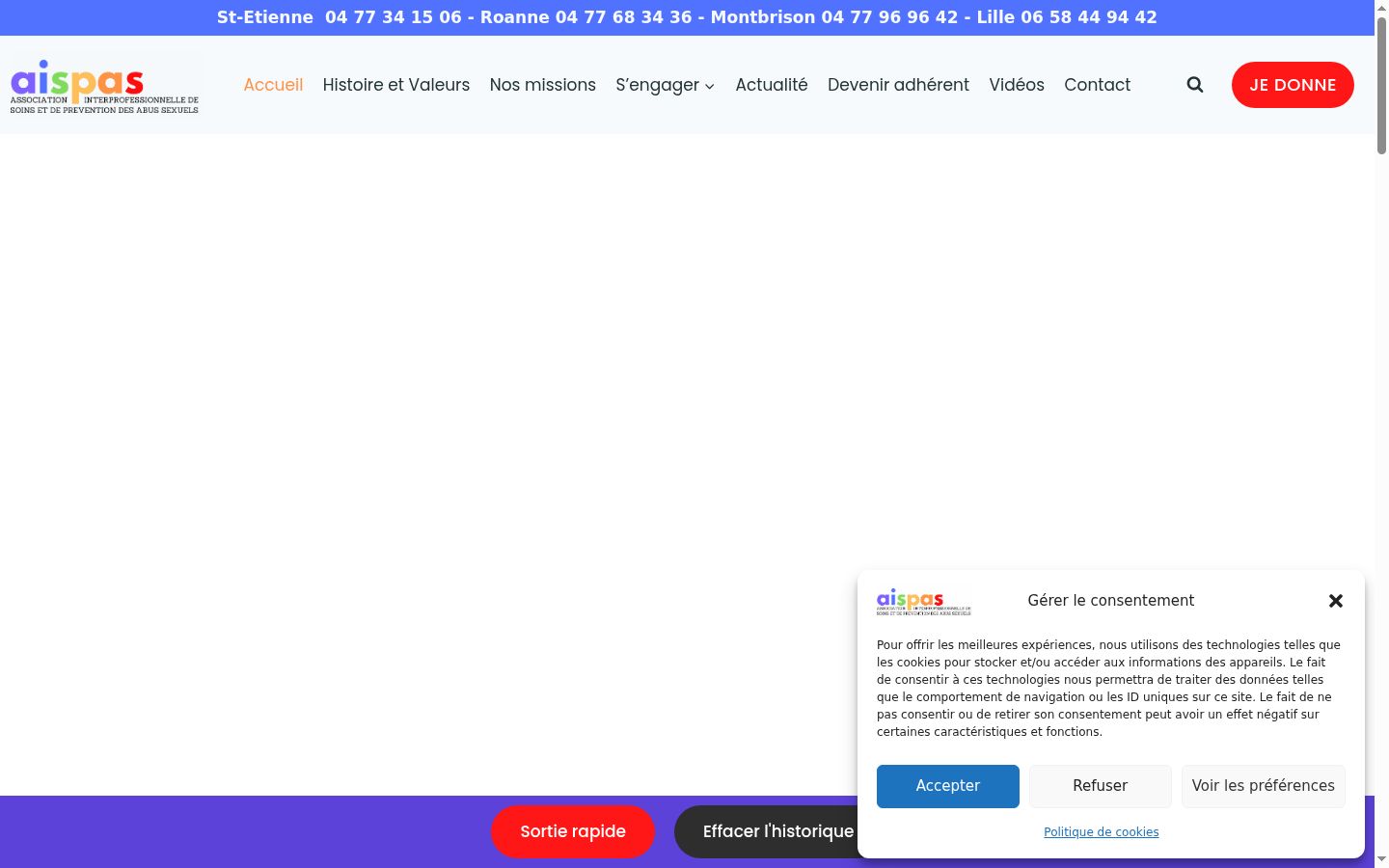 Screenshot of the consent banner shown before any interaction
