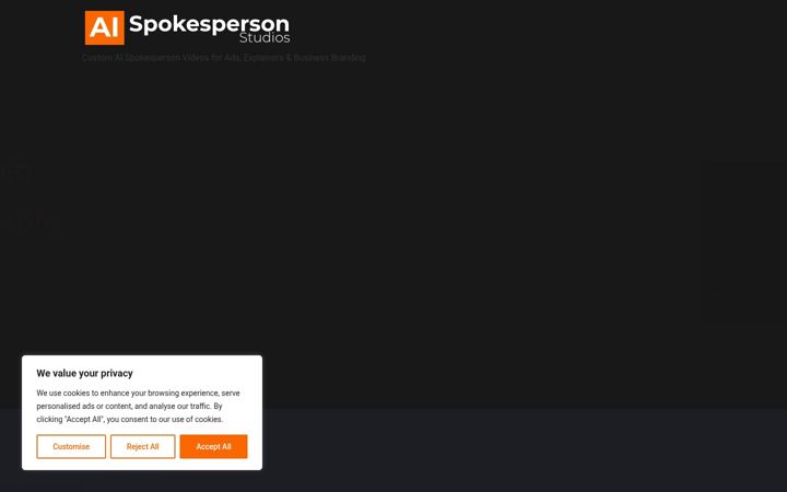 Screenshot of aispokespersonstudios.com