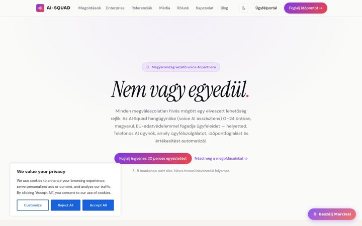 Screenshot of aisquad.hu