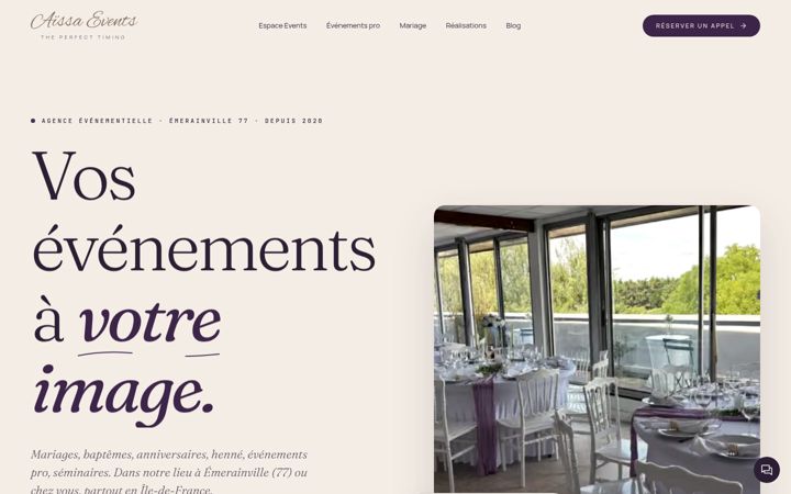 Screenshot of aissaevents.com