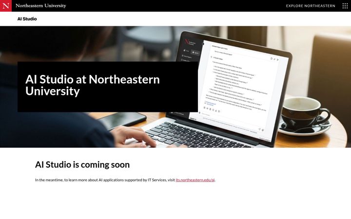 Screenshot of aistudio.northeastern.edu