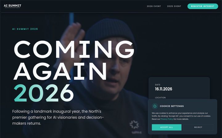 Screenshot stránky aisummit.fi