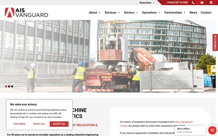 Screenshot of aisvanguard.co.uk