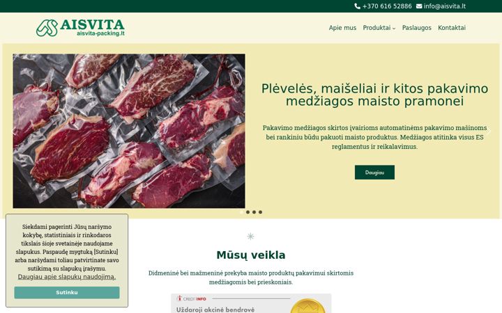 Captură de ecran a aisvita-packing.lt