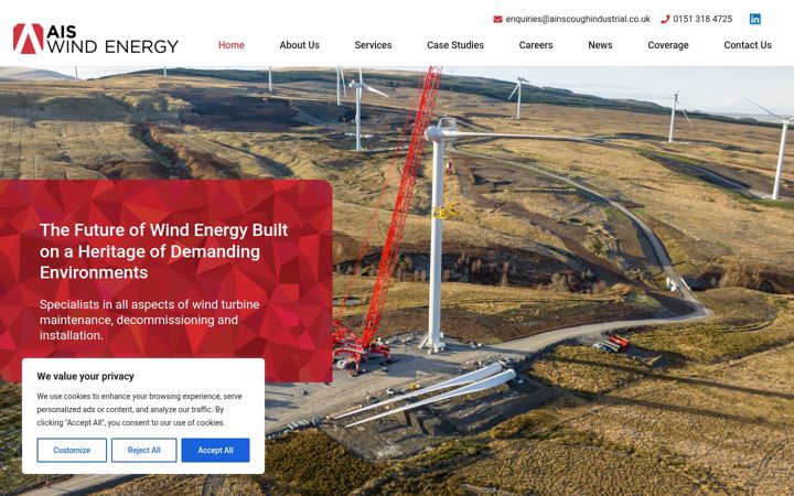 Screenshot of aiswindenergy.co.uk