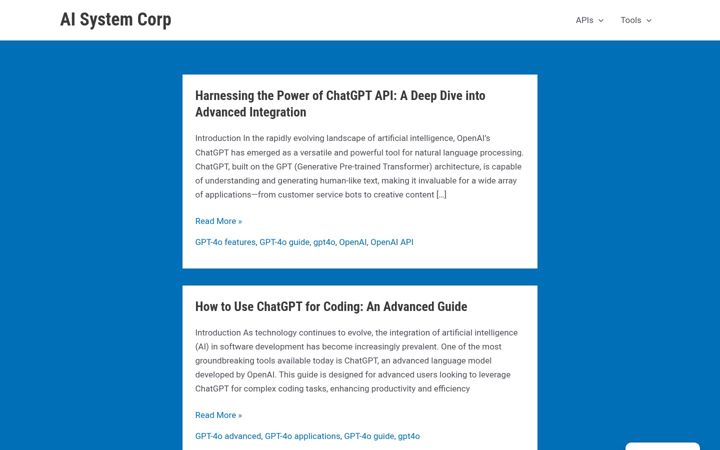 Screenshot of aisystemcorp.com