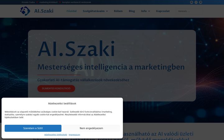 Screenshot of aiszaki.hu