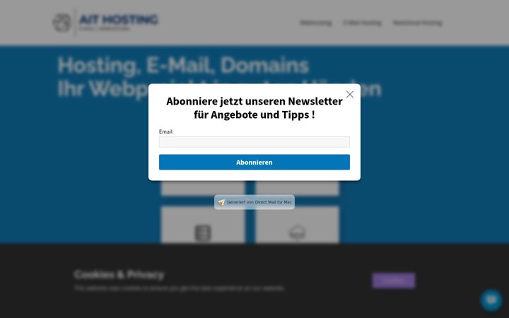 Captură de ecran a ait-hosting.de