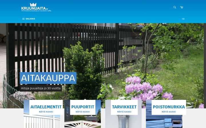 Skärmbild av aitakauppa.fi