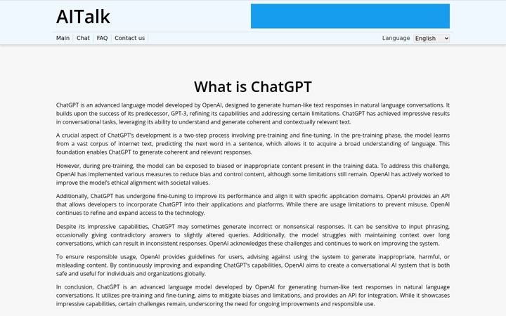 Screenshot of aitalk.cyou