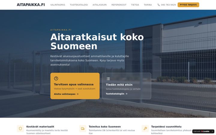 Screenshot of aitapaikka.fi