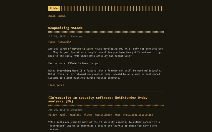 Screenshot of aitch.me