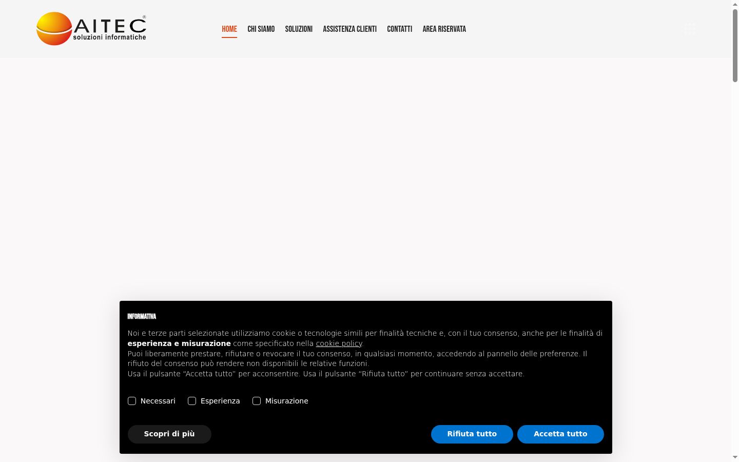 Captura de pantalla del banner de consentimiento mostrado antes de cualquier interacción