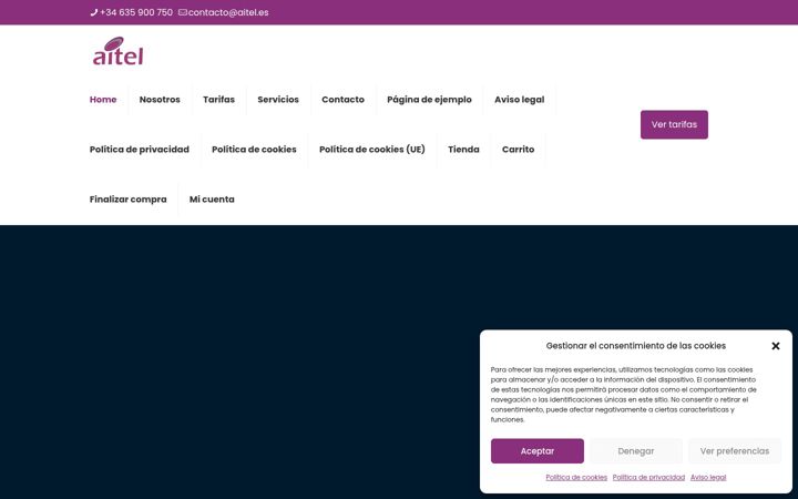 Captura de pantalla de aitel.es