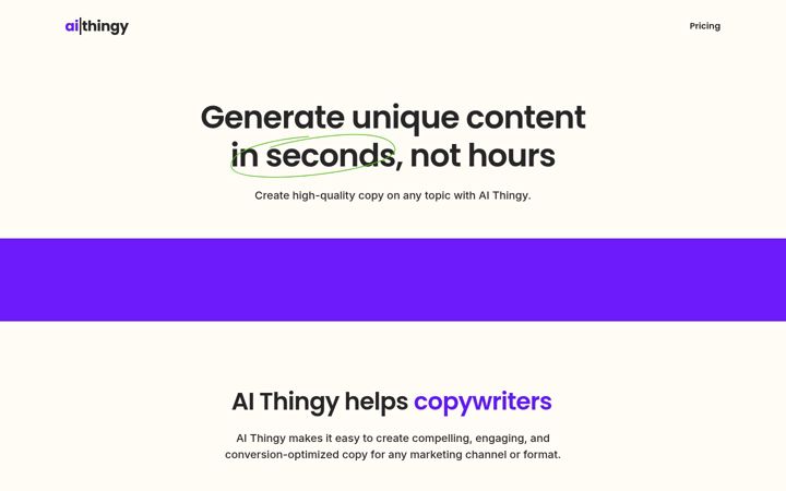 Screenshot of aithingy.co