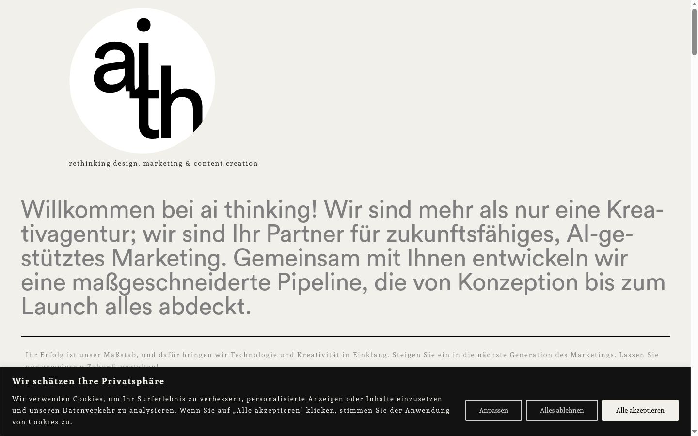 Screenshot of the consent banner shown before any interaction