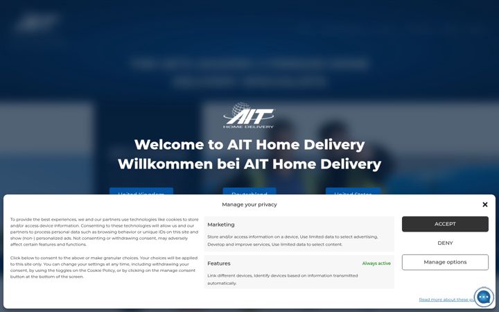 Screenshot of aithomedelivery.com
